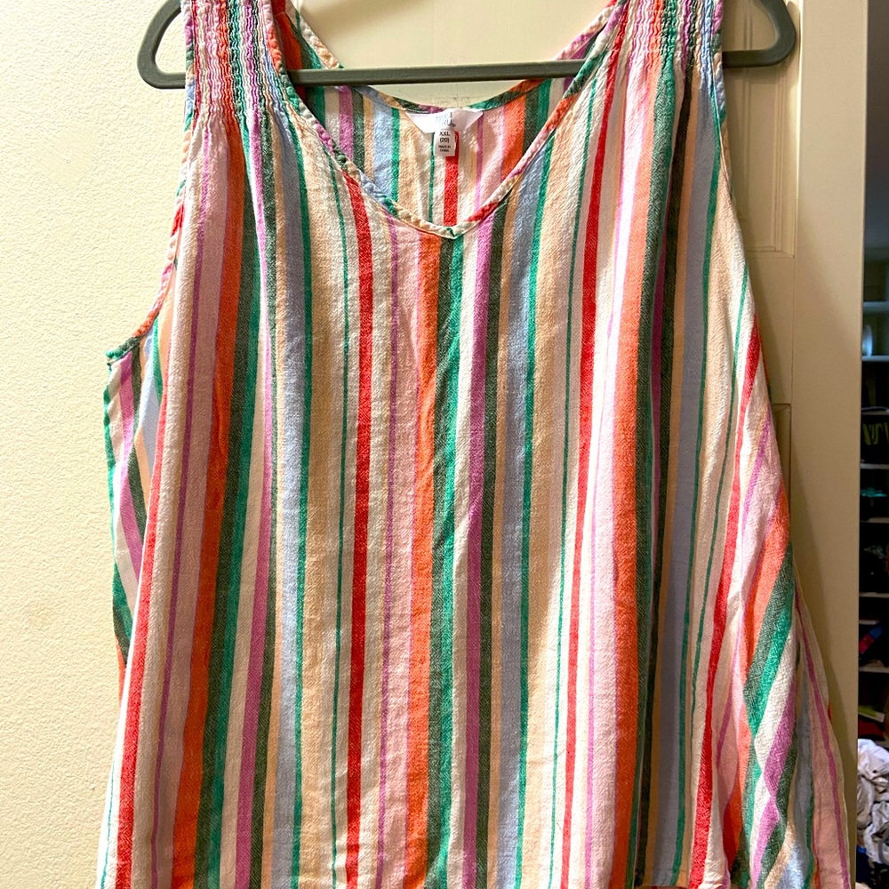Time and Tru candy colored linen/rayon top size 20.